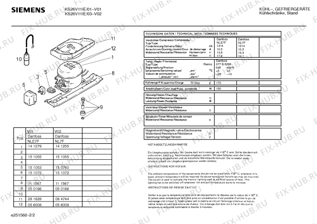 Взрыв-схема холодильника Siemens KS26V11IE - Схема узла 02