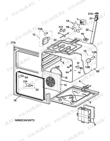 Взрыв-схема плиты (духовки) Voss Electrolux ELI86521RF 230V - Схема узла H10 Main Oven Cavity (large)