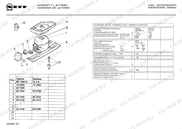 Схема №1 G4340X0GB с изображением Инструкция по эксплуатации для холодильника Bosch 00516191