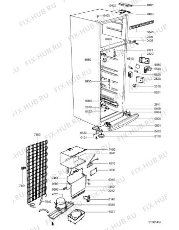 Взрыв-схема холодильника Whirlpool WBD 500 - Схема узла