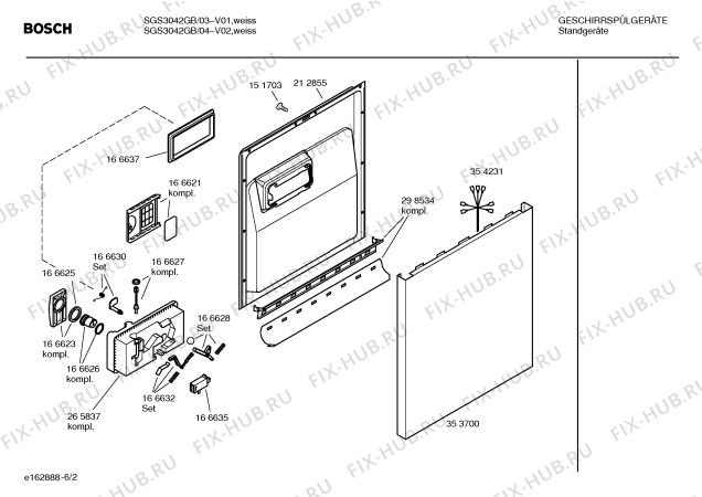 Схема №1 SGS3042GB с изображением Инструкция по эксплуатации для посудомоечной машины Bosch 00523612