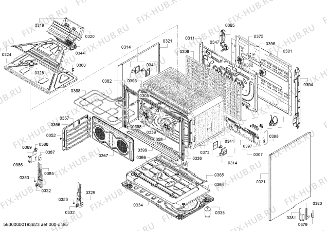 Взрыв-схема плиты (духовки) Bosch HSB738257M - Схема узла 03