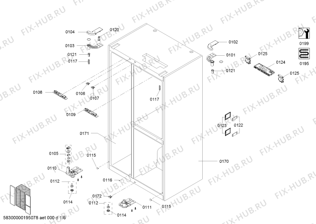 Схема №1 KAF96A46TI Added Value с изображением Наклейка для холодильной камеры Bosch 10004679