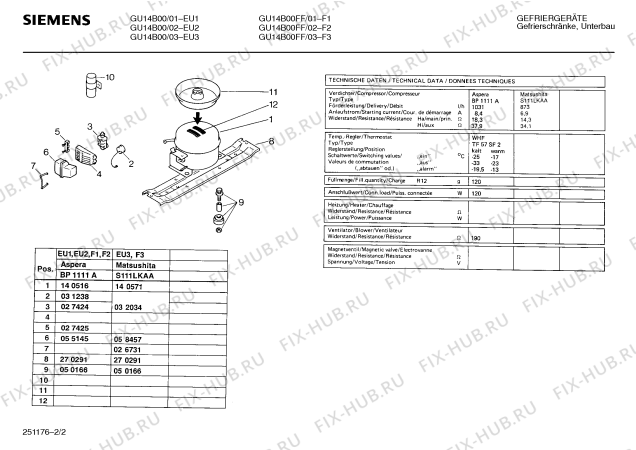 Взрыв-схема холодильника Siemens GU14B00 - Схема узла 02