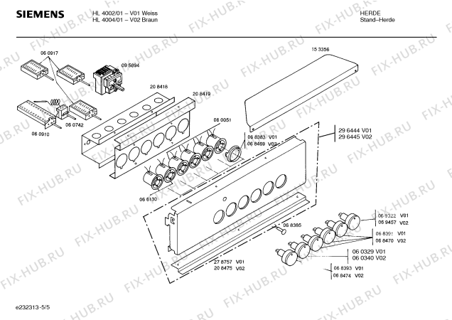 Схема №2 HL4002 с изображением Панель для плиты (духовки) Siemens 00288744