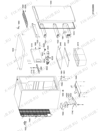 Схема №1 WM 1040A+ W с изображением Дверца для холодильной камеры Whirlpool 482000002582