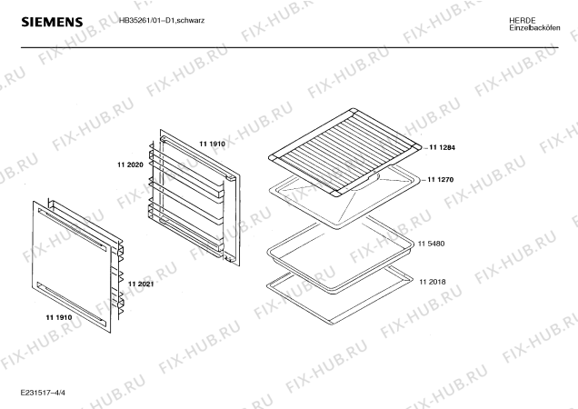 Взрыв-схема плиты (духовки) Siemens HB35261 - Схема узла 04