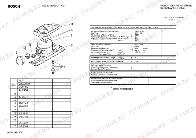 Взрыв-схема холодильника Bosch KIE30440IE - Схема узла 03