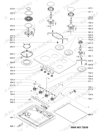 Схема №1 AKT 476/MR с изображением Втулка для плиты (духовки) Whirlpool 480121104254
