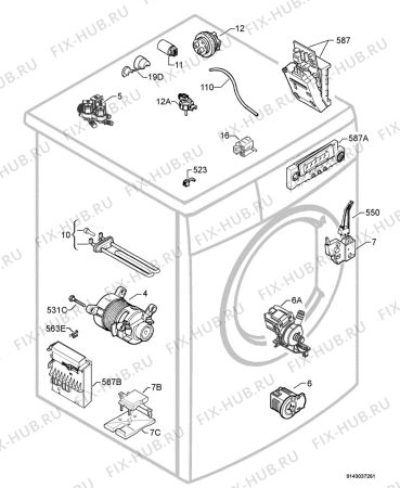 Взрыв-схема стиральной машины Aeg Electrolux L86800 - Схема узла Electrical equipment 268