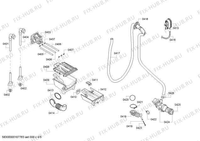 Взрыв-схема стиральной машины Bosch WAQ2042STR Avantixx 7 VarioPerfect - Схема узла 04