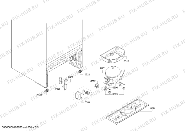 Схема №1 3FC1663P с изображением Панель для холодильной камеры Bosch 00798641