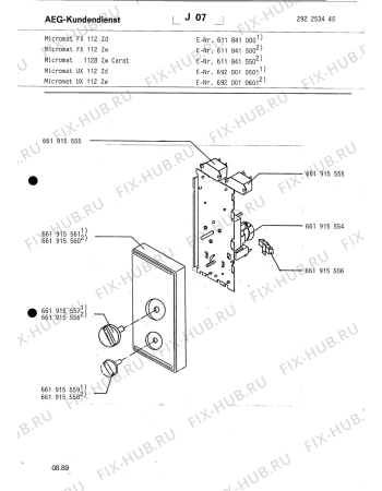 Взрыв-схема микроволновой печи Aeg FX 112 Z D - Схема узла Section1