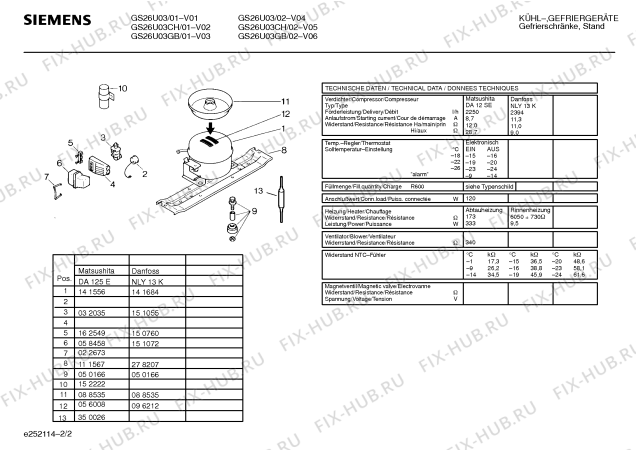 Взрыв-схема холодильника Siemens GS26U03GB - Схема узла 02