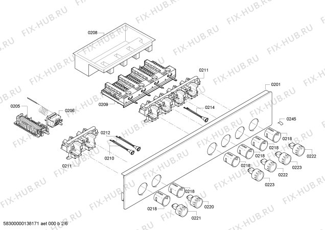 Схема №2 E15M22S0 с изображением Переключатель для плиты (духовки) Bosch 00614038