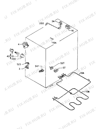 Взрыв-схема плиты (духовки) Zanussi HN432PN - Схема узла Electrical equipment