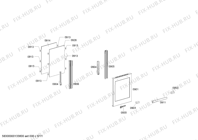 Схема №3 F3470N0 Neff с изображением Рассекатель горелки для электропечи Bosch 00601151