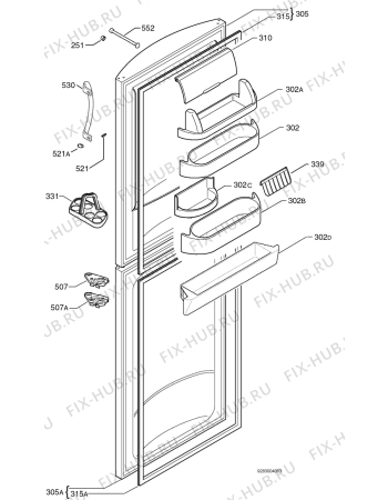 Взрыв-схема холодильника Electrolux ER3662BNS - Схема узла Door 003