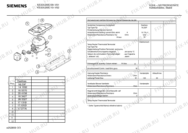 Схема №2 KSU3320IE с изображением Ремкомплект для холодильника Bosch 00359843