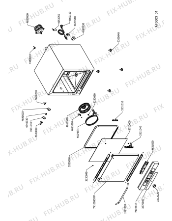 Схема №1 AFO 607 с изображением Уплотнитель двери для плиты (духовки) Whirlpool 482000002833