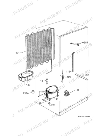 Взрыв-схема холодильника Electrolux ERN2821 - Схема узла Cooling system 017