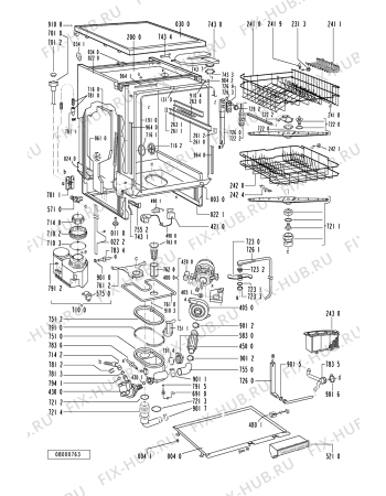 Схема №1 ADP 9410/2 WH с изображением Панель для электропосудомоечной машины Whirlpool 481245370001
