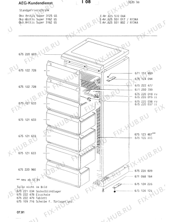 Взрыв-схема холодильника Aeg ARC3162GS - Схема узла Housing 001