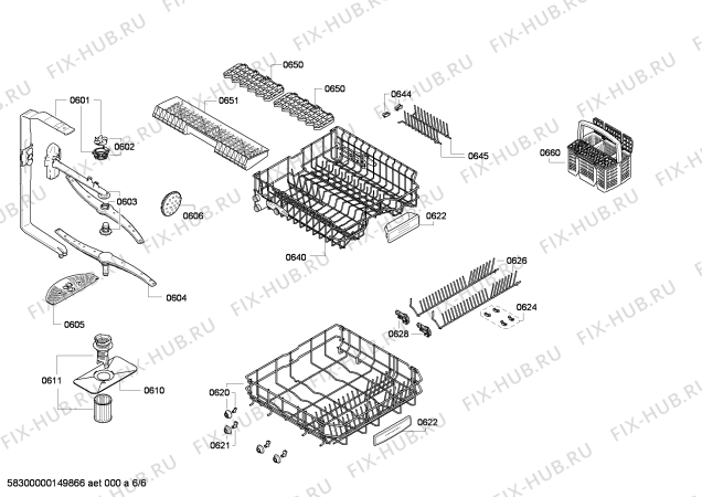 Взрыв-схема посудомоечной машины Bosch SMD53M64EU - Схема узла 06