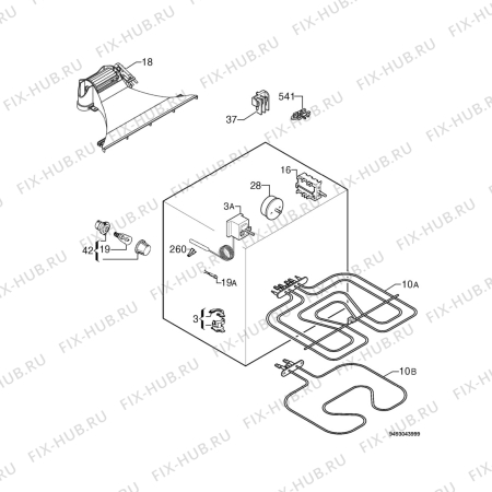 Взрыв-схема плиты (духовки) Electrolux EOB21000X - Схема узла Electrical equipment 268