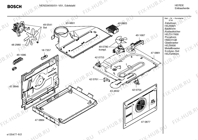 Взрыв-схема плиты (духовки) Bosch HEN334550 - Схема узла 02