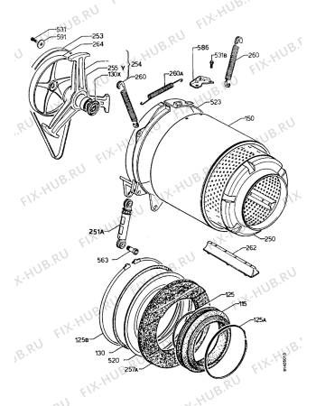 Взрыв-схема стиральной машины Electrolux EW1247W - Схема узла Drum