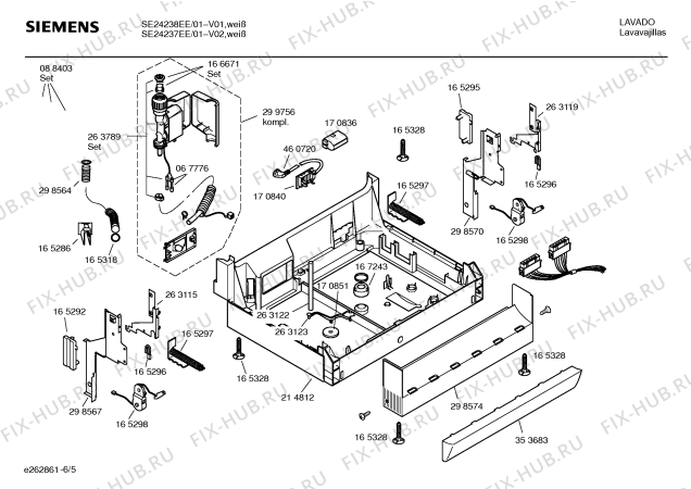 Взрыв-схема посудомоечной машины Siemens SE24237EE EXPRES SE24237 - Схема узла 05