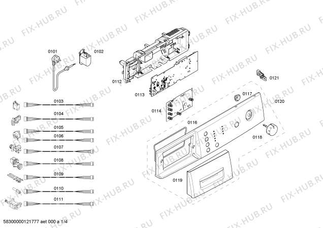 Схема №1 WAE24180 F10-S 1200RPM 6KG с изображением Панель управления для стиралки Bosch 00669535