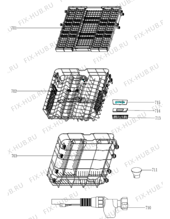 Взрыв-схема посудомоечной машины Gorenje GU63315X (498232, E5-Gorenje9#-BI) - Схема узла 07