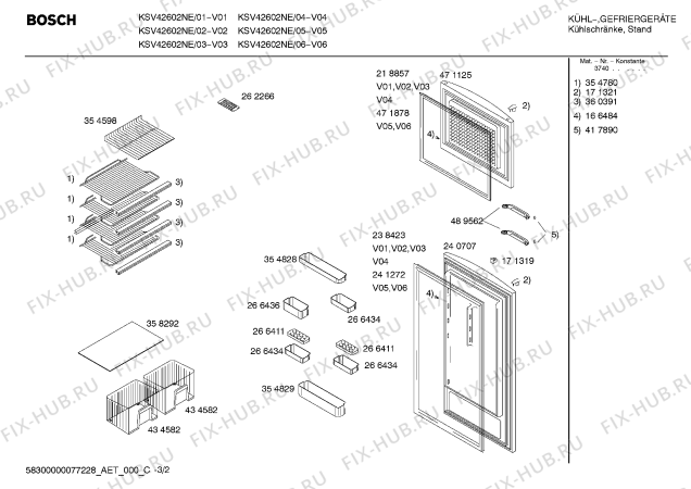 Взрыв-схема холодильника Bosch KSV42602NE - Схема узла 02