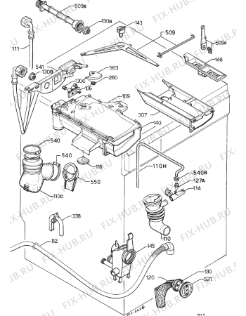 Взрыв-схема стиральной машины Electrolux EW1233W - Схема узла Hydraulic System 272