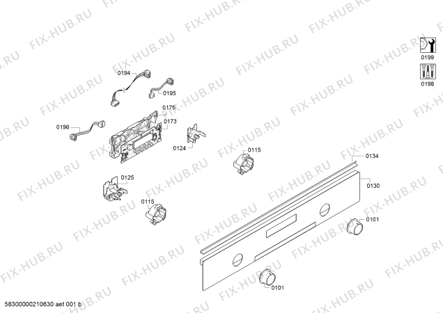 Схема №1 HBA573BV0 с изображением Панель управления для духового шкафа Bosch 11022230