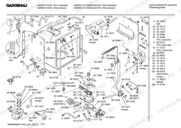 Схема №1 GM904110 с изображением Панель для посудомойки Bosch 00296289
