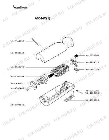 Взрыв-схема блендера (миксера) Moulinex A0544C(1) - Схема узла VP000795.1P2