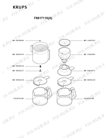 Схема №1 F4644210(A) с изображением Контейнер для кофеварки (кофемашины) Krups MS-0909546