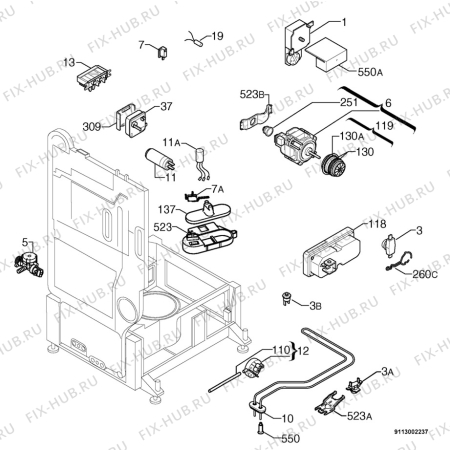 Взрыв-схема посудомоечной машины Zanussi ID6745X - Схема узла Electrical equipment 268