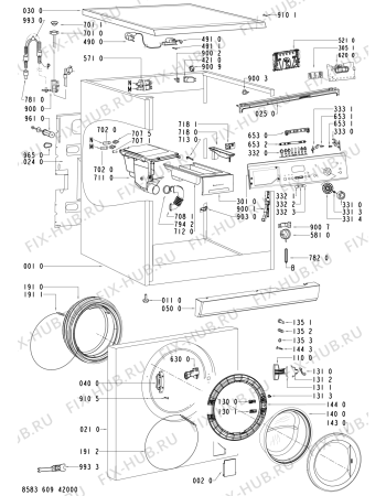 Схема №1 WAK 7308 с изображением Модуль (плата) для стиралки Whirlpool 481221470755
