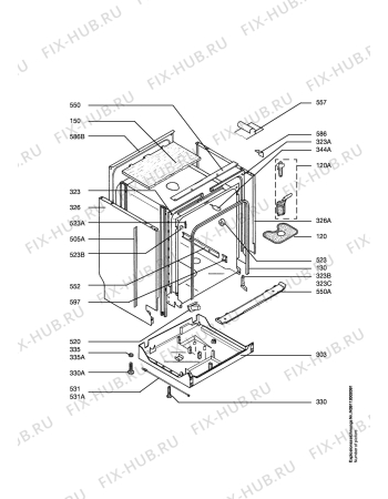Схема №1 FAV80850US с изображением Модуль (плата) управления для посудомоечной машины Aeg 973911236273000