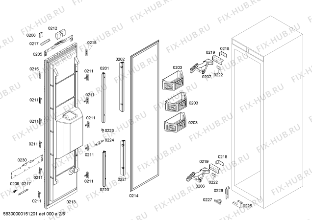Схема №1 T18ID80NRP с изображением Панель для холодильной камеры Bosch 00701739