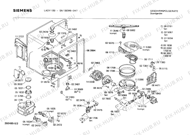 Взрыв-схема посудомоечной машины Siemens SN130346 - Схема узла 02