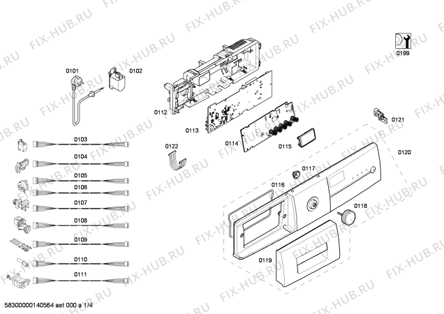 Схема №2 WM10E362GR с изображением Панель управления для стиральной машины Siemens 00700991