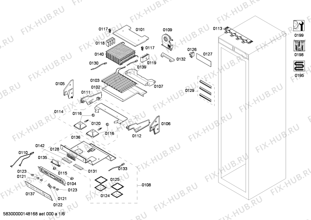 Схема №1 B36IT71SN с изображением Крышка для холодильной камеры Bosch 00618472