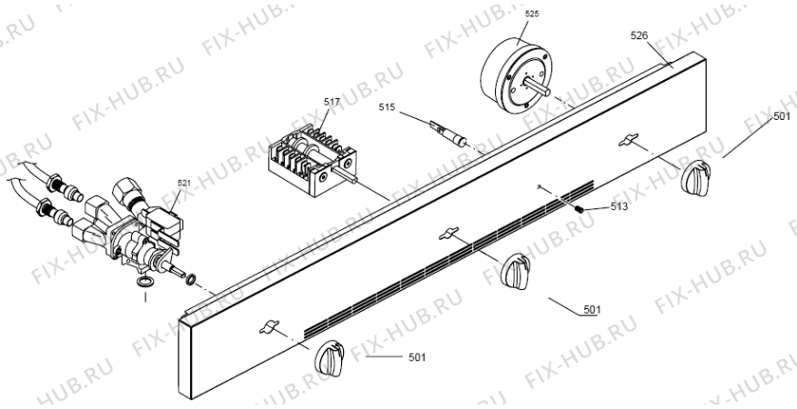 Схема №1 KBPW3210AX (384682, 960GAS) с изображением Клавиша для электропечи Gorenje 308156