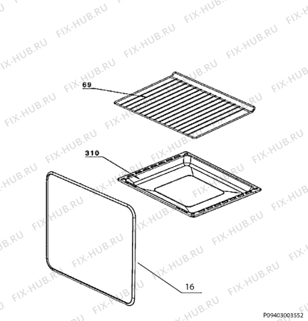Взрыв-схема плиты (духовки) Electrolux ZCE560NW - Схема узла Oven