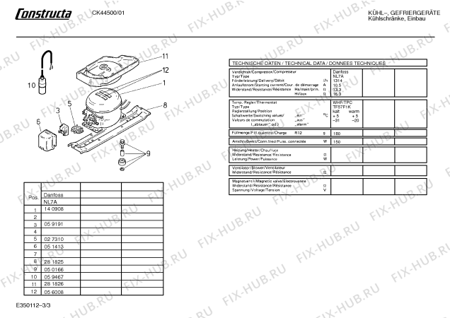 Взрыв-схема холодильника Constructa CK44500 - Схема узла 03